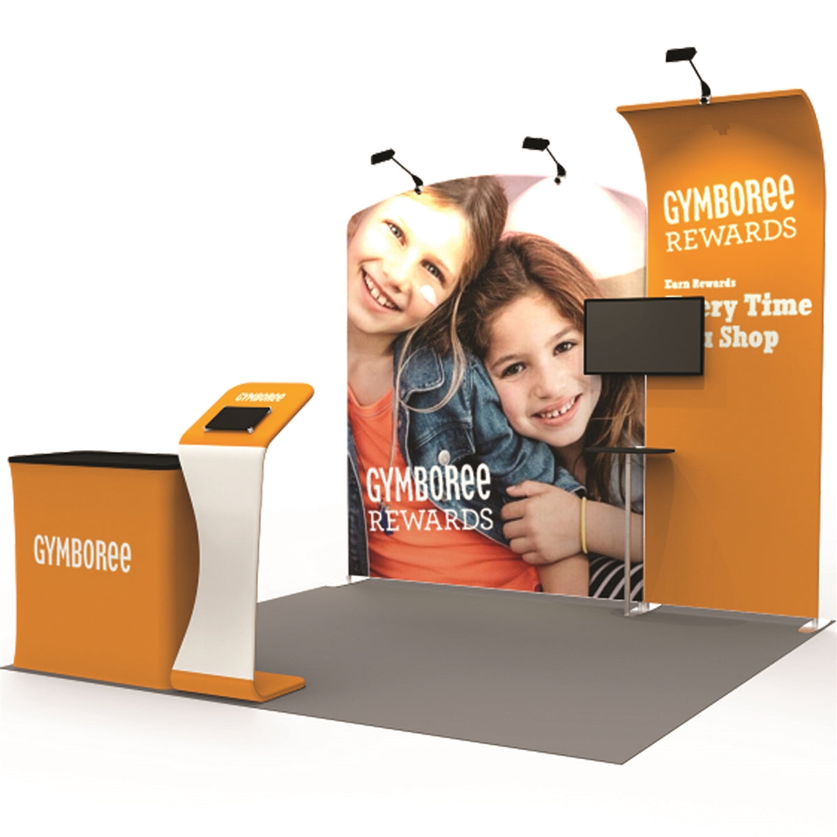 10 X 10 Ft Tension Fabric Display with Curved Display - Gymboree