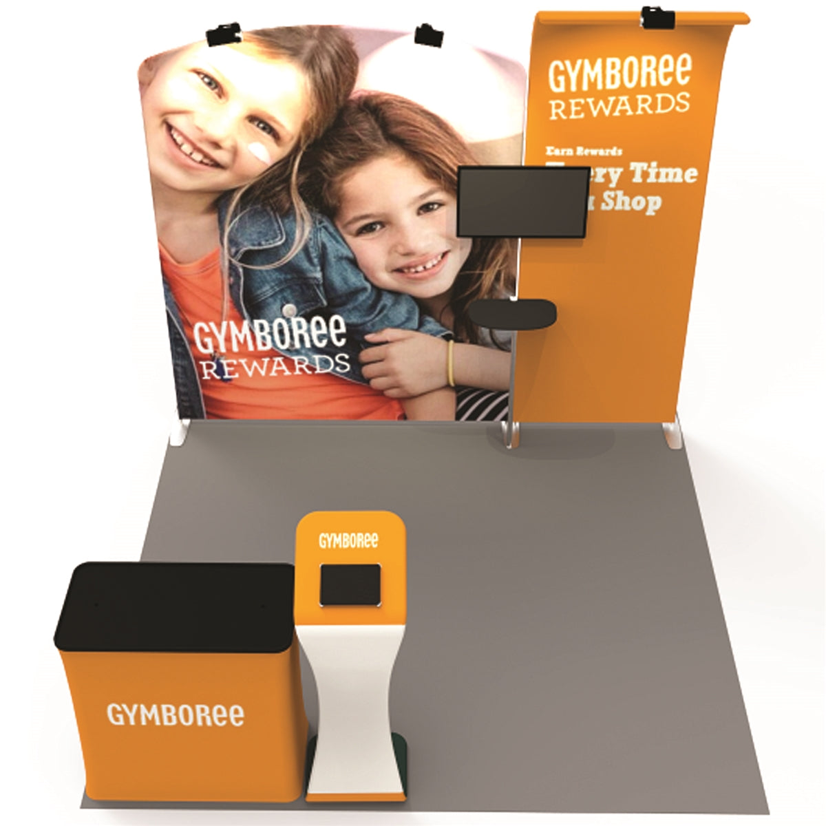 10 X 10 Ft Tension Fabric Display with Curved Display - Gymboree