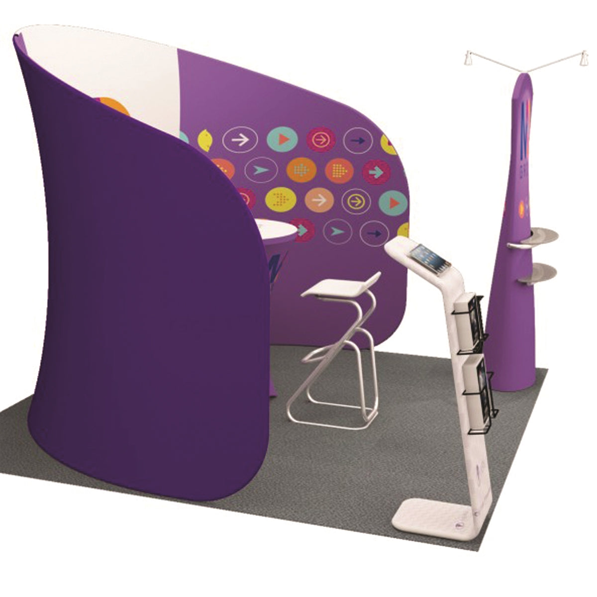 10 x 10 Trade Show Booth Display with Cocktail Table- M2
