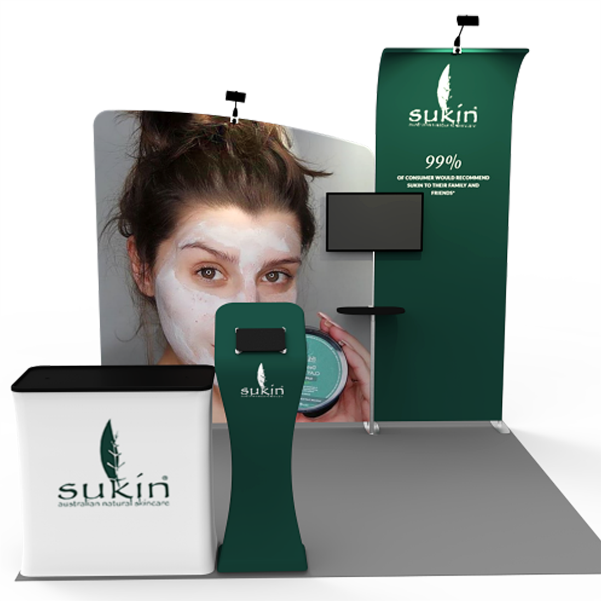 10 x 10 Trade Show Booth Display with iPad Stand- Sukin