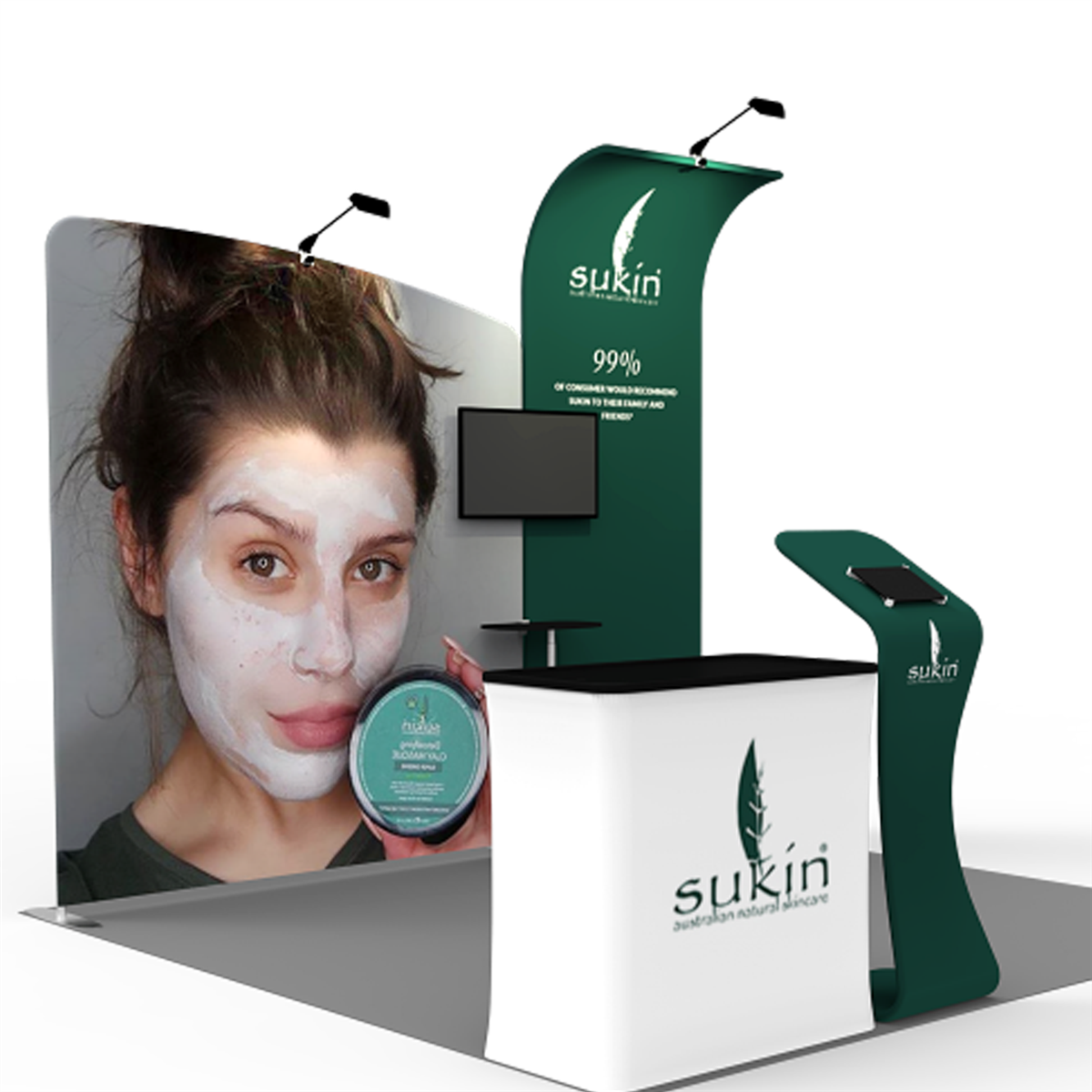 10 x 10 Trade Show Booth Display with iPad Stand- Sukin