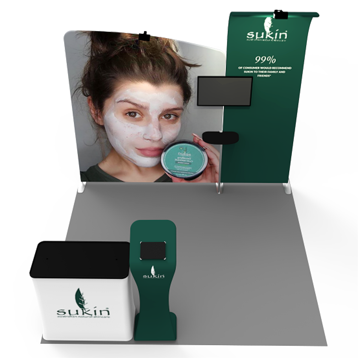 10 x 10 Trade Show Booth Display with iPad Stand- Sukin