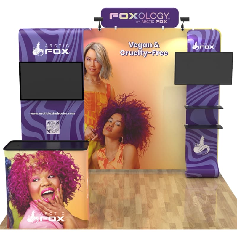 10x10 ft Trade Show Booth with 2 Monitors Mounts-