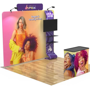 10x10ft Big Fabric Trade Show Display and Monitor Stand