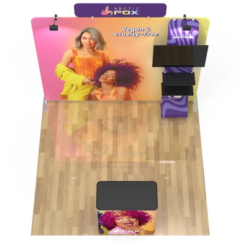 10 X 10 ft. Bridge with Shelving and Monitor Stand with Header