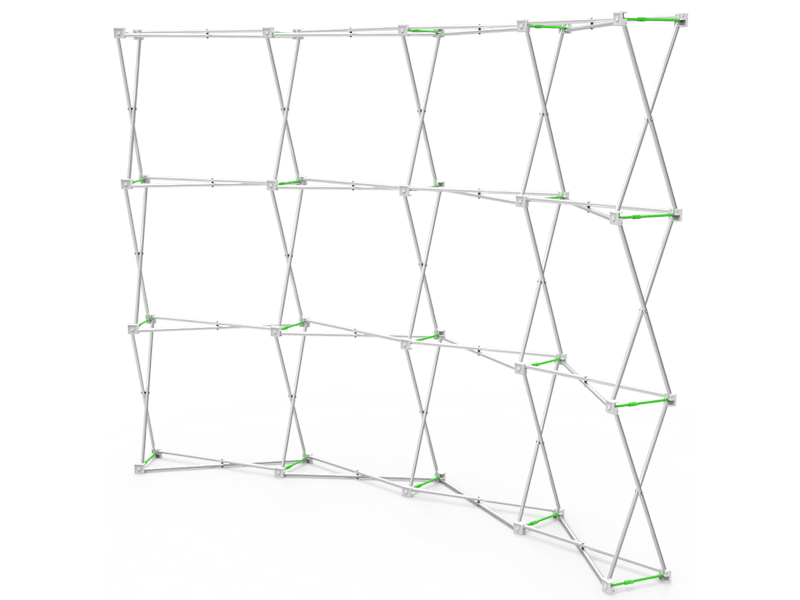 10ft Ft Curved Pop Up Fabric Display with Counter