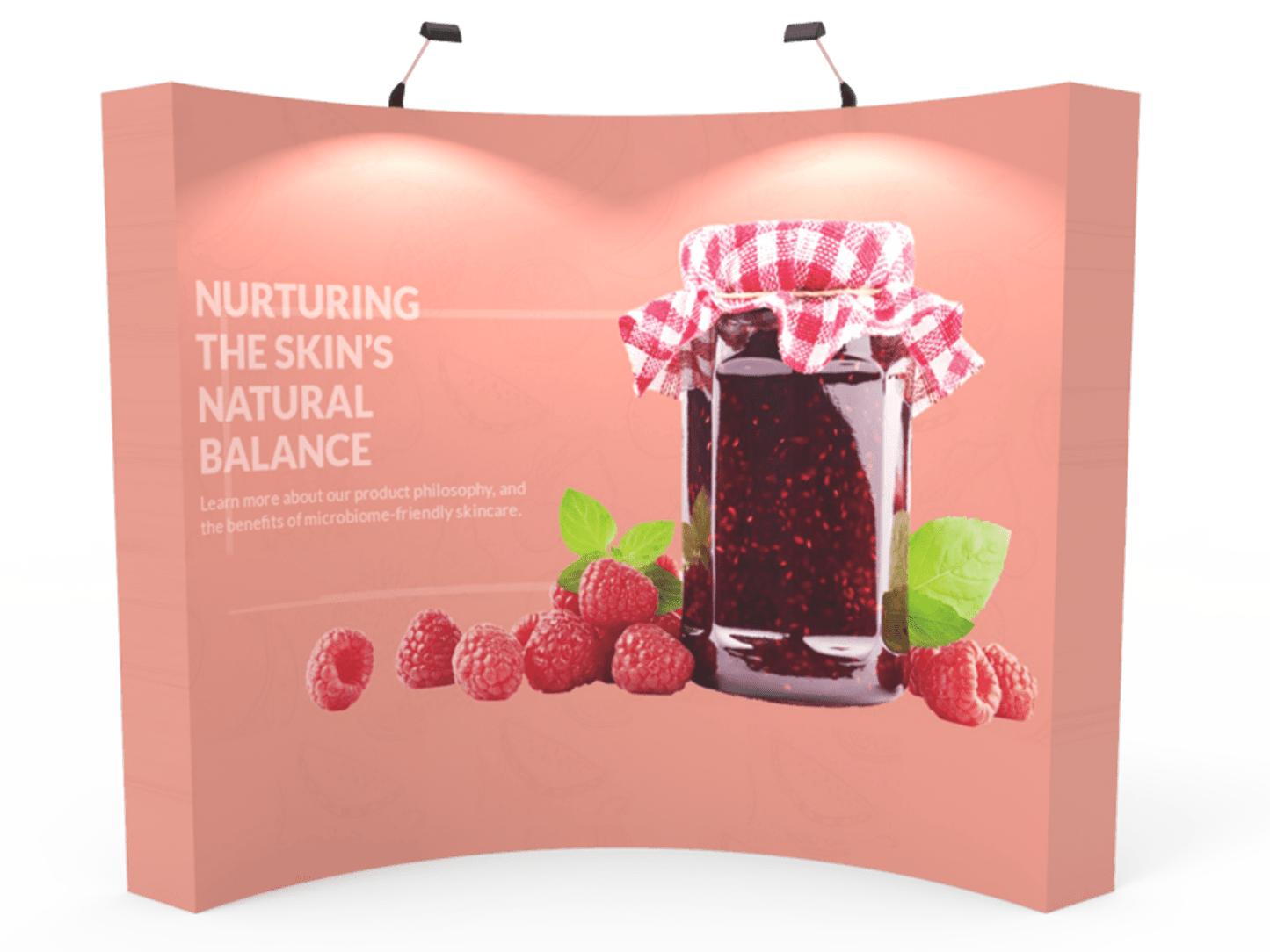 10ft Ft Curved Pop Up Fabric Display with Counter