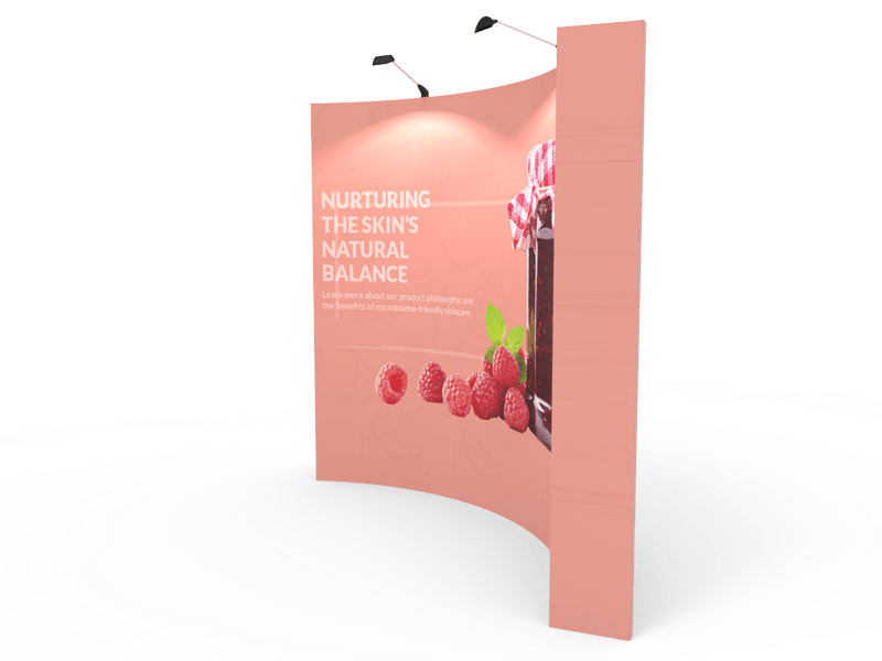 10ft Ft Curved Pop Up Fabric Display with Counter