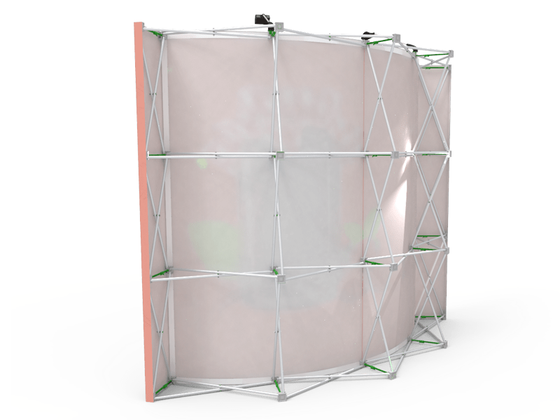 10ft Ft Curved Pop Up Fabric Display with Counter