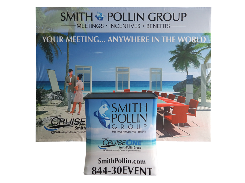 10ft Straight PopUp Now Fabric Display with Counter