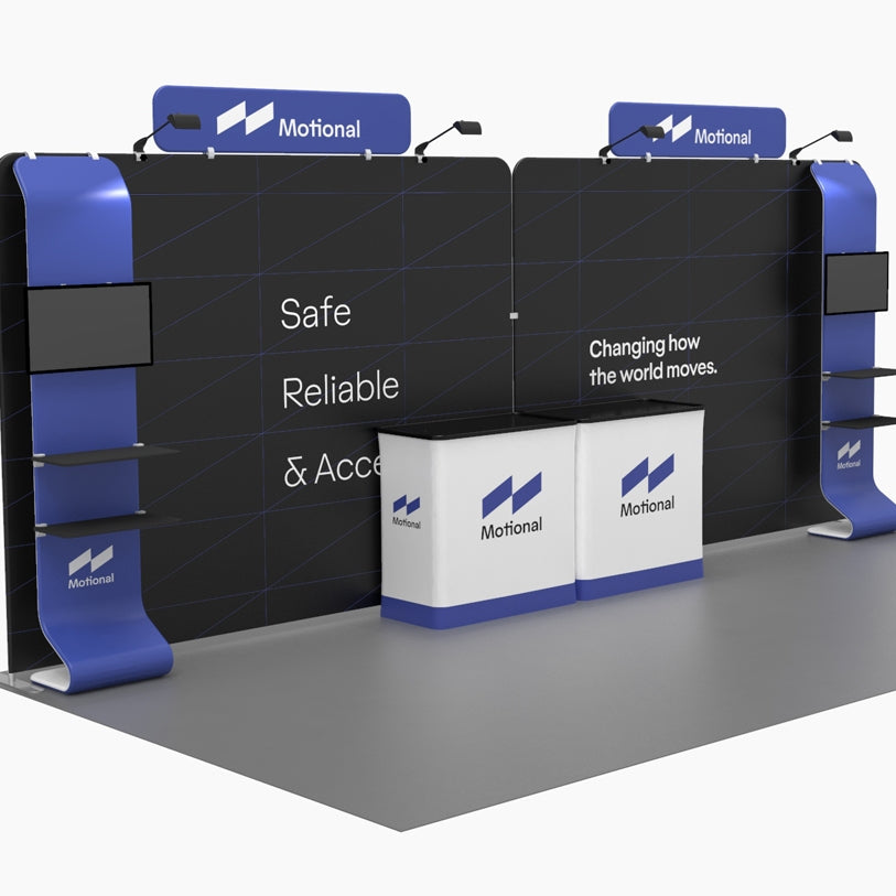 20ft Big Fabric Dual Monitor Stand Trade Show Booth