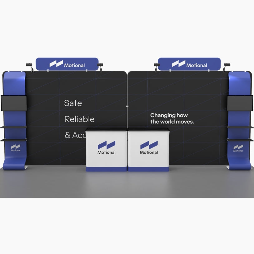20ft Big Fabric Dual Monitor Stand Trade Show Booth
