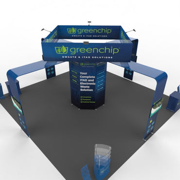 20 x 20ft Trade Show Booth - 12ft Tall Green Chip