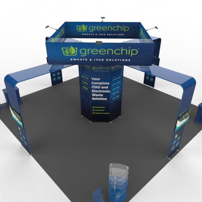 20 x 20ft Trade Show Booth - 12ft Tall Green Chip