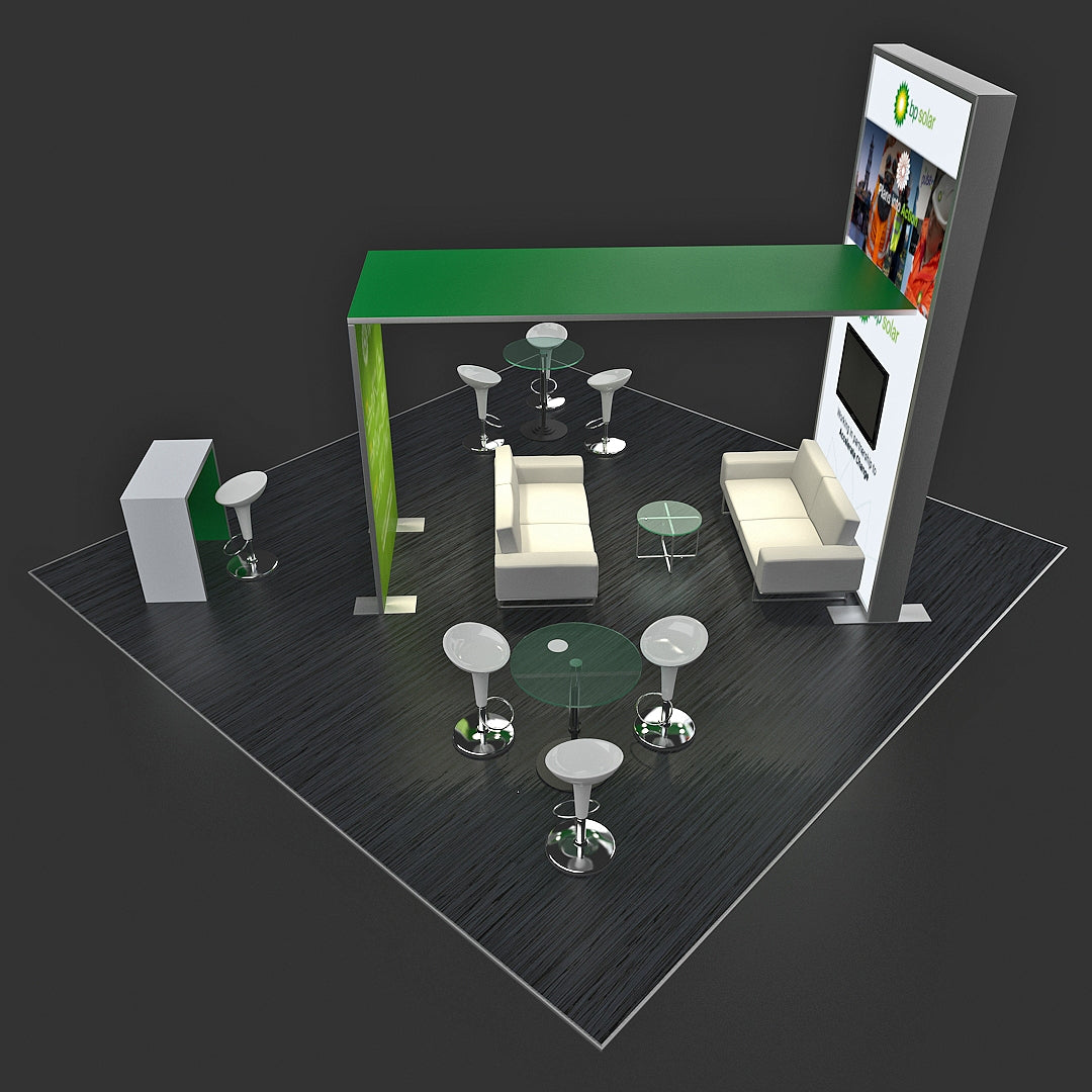 Custom Backlit Trade Show Booth - BP Solar