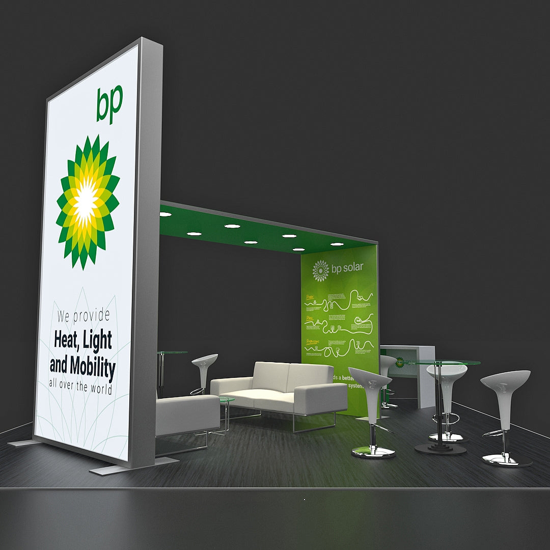 Custom Backlit Trade Show Booth - BP Solar