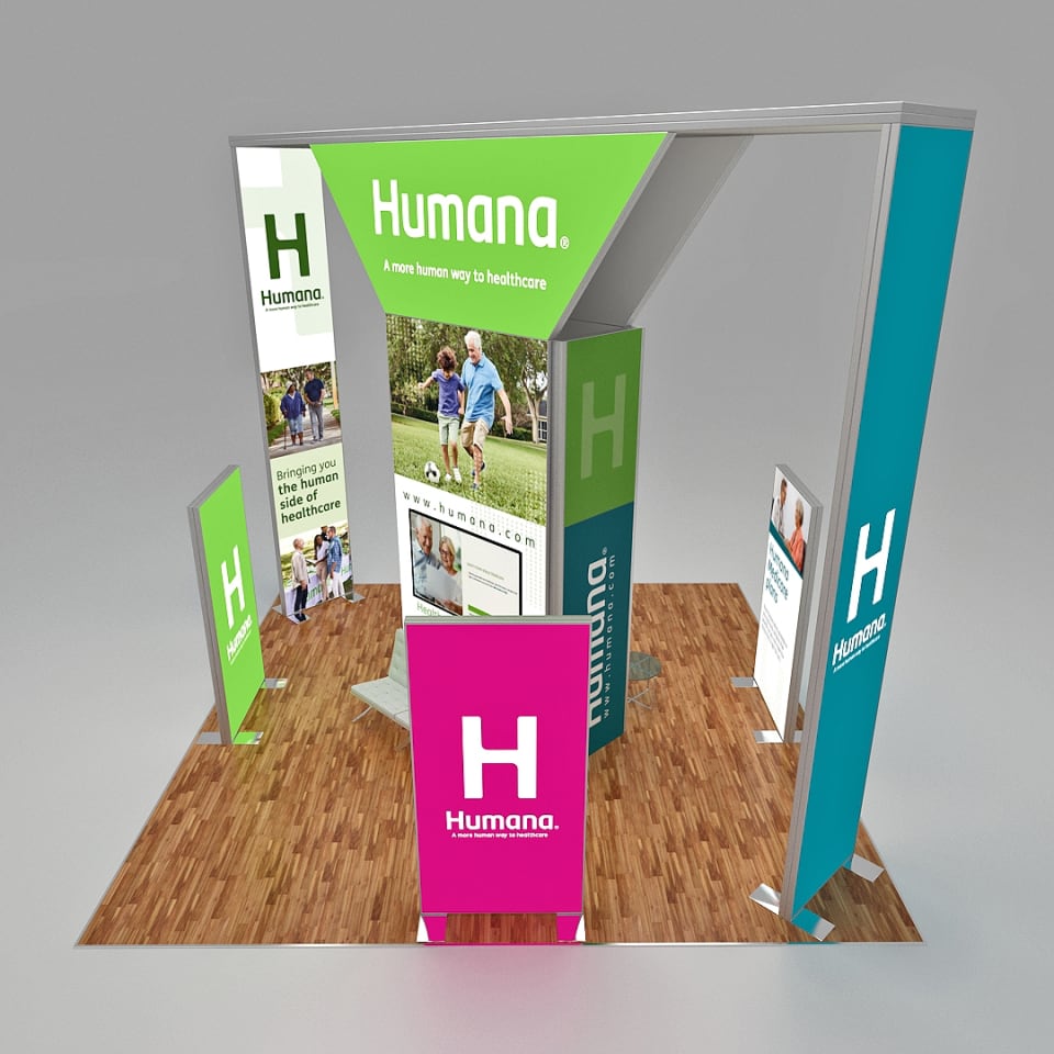 20 X 20 Modular Trade Show Booth - Humana