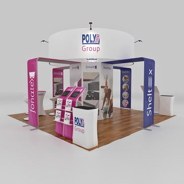 Island Trade Show Display with Overhead Sign - Galina