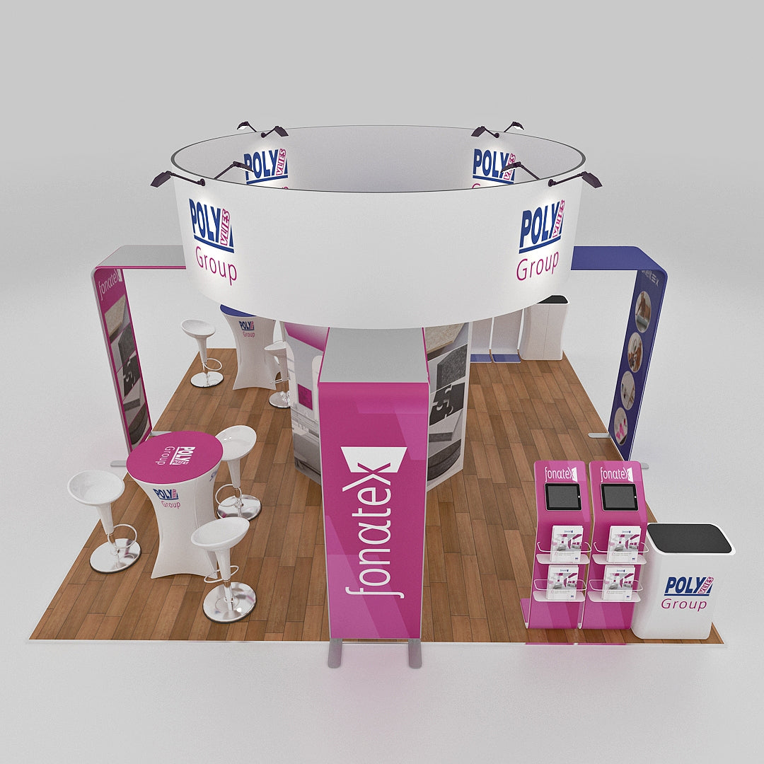 Island Trade Show Display with Overhead Sign - Galina