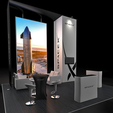 20 X 20 Tension Fabric island Trade Show Booth 16ft - Space X