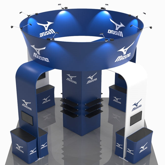20 X 20 - 16ft Tall Trade Show Booth Arch with Round Sign