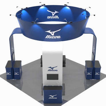 20 X 20 - 16ft Tall Trade Show Booth Arch with Round Sign