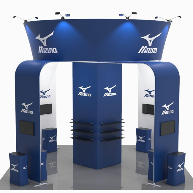 20 X 20 - 16ft Tall Trade Show Booth Arch with Round Sign