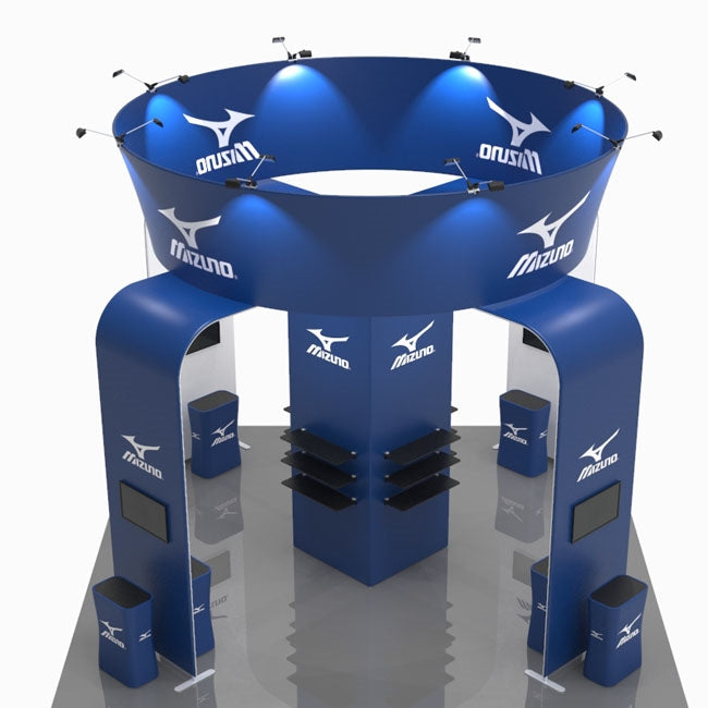 20 X 20 - 16ft Tall Trade Show Booth Arch with Round Sign