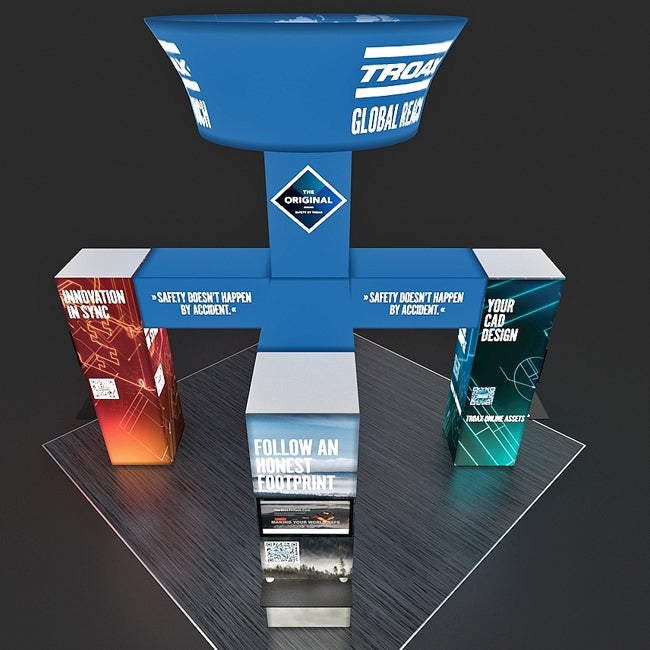 20 X 20 Island Trade Show Booth - Backlit Troax