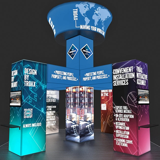 20 X 20 Island Trade Show Booth - Backlit Troax
