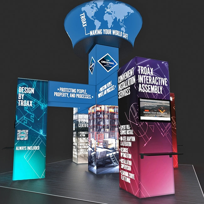 20 X 20 Island Trade Show Booth - Backlit Troax