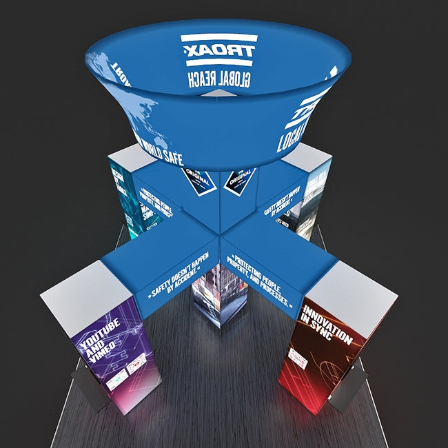 20 X 20 Island Trade Show Booth - Backlit Troax