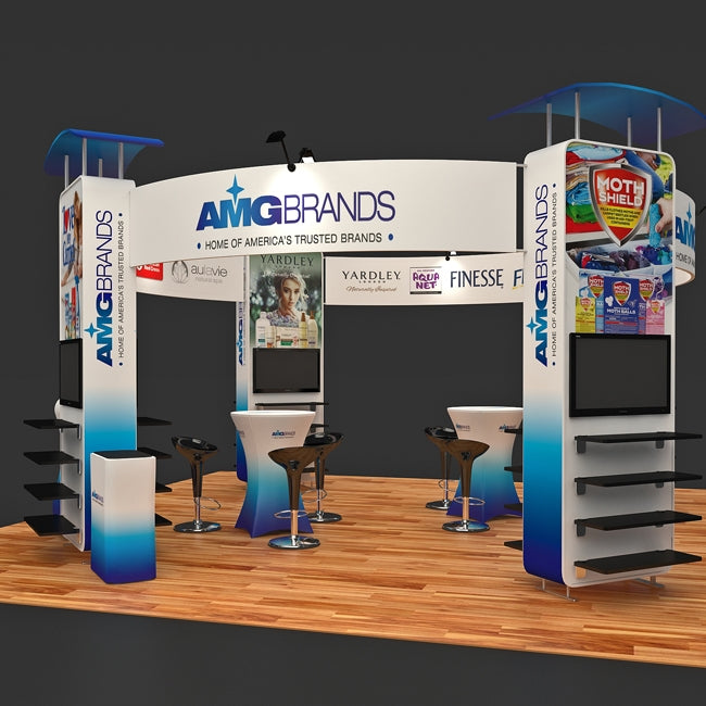 20 X 20 Tension Fabric Booth with Shelving