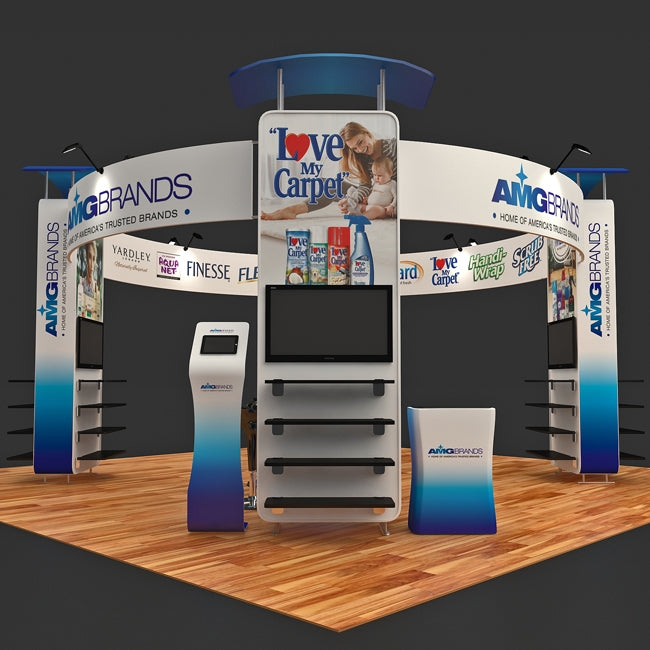 20 X 20 Tension Fabric Booth with Shelving