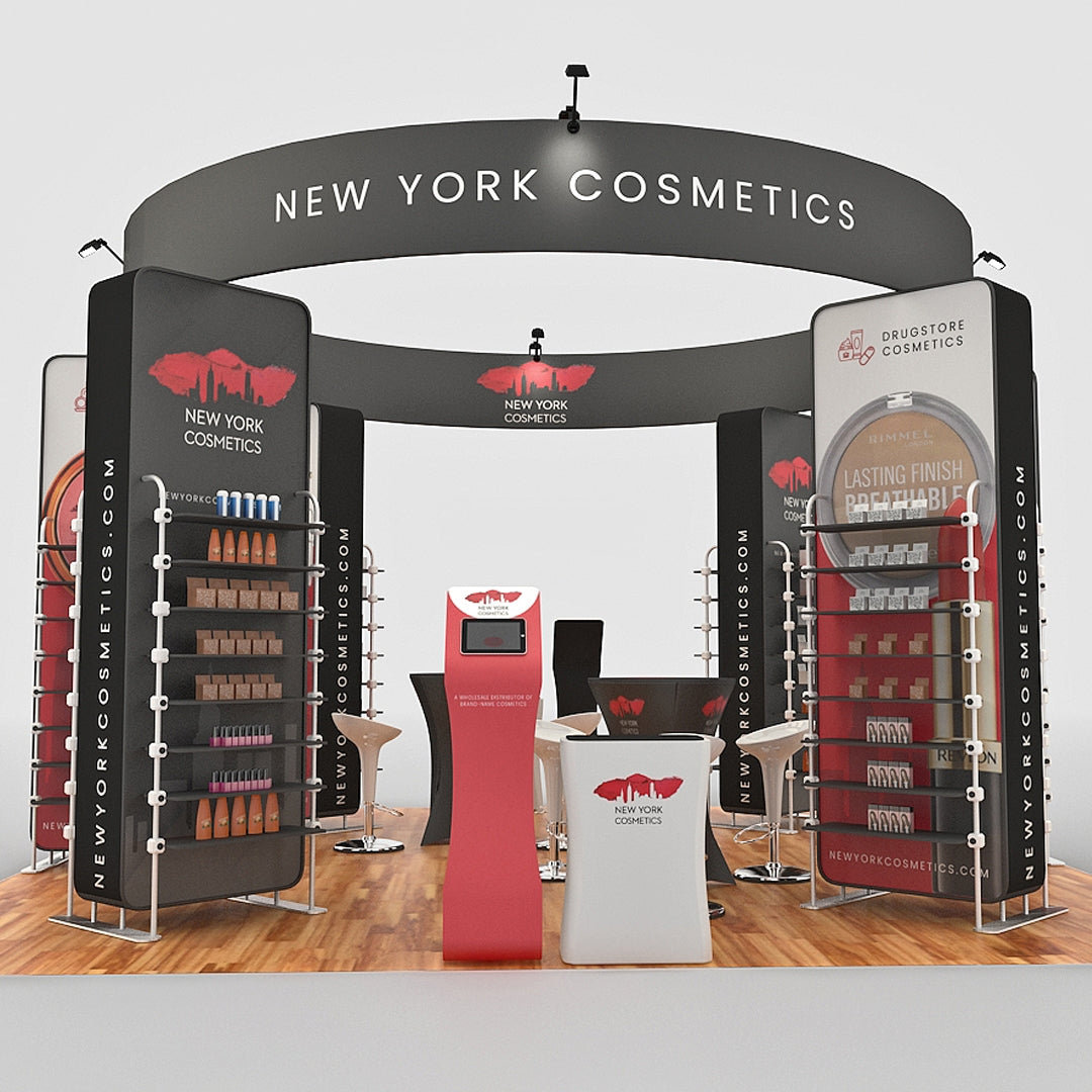 20x20 Tension Fabric Booth- Shelving King