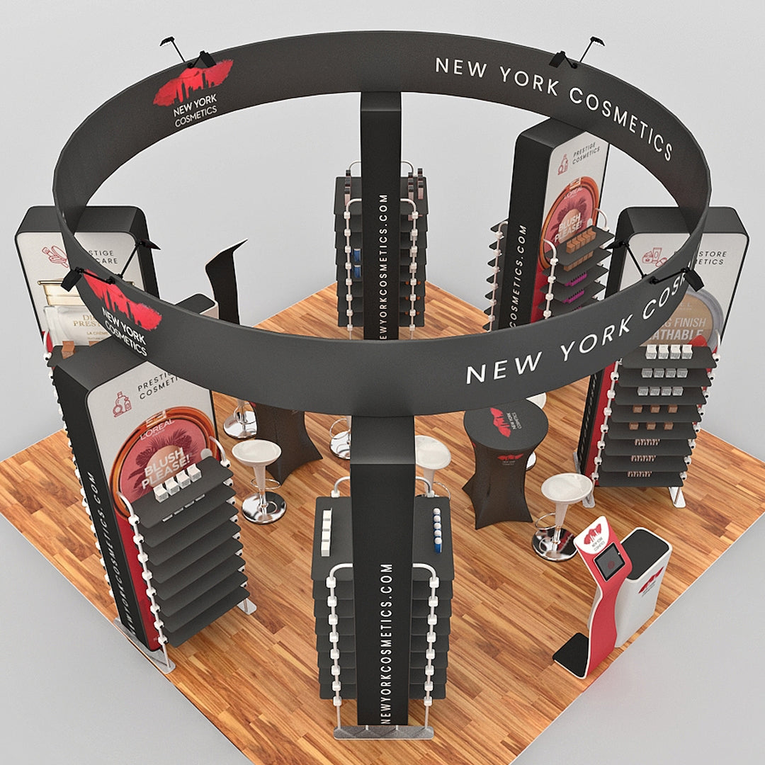 20x20 Tension Fabric Booth- Shelving King