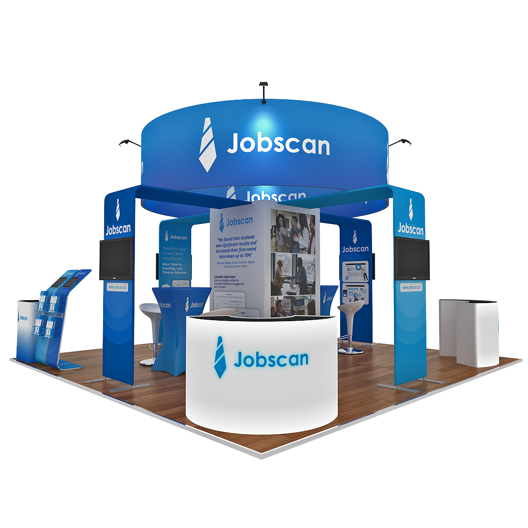 20x20 Ft Trade Show Booth with Round Top- Jobscan