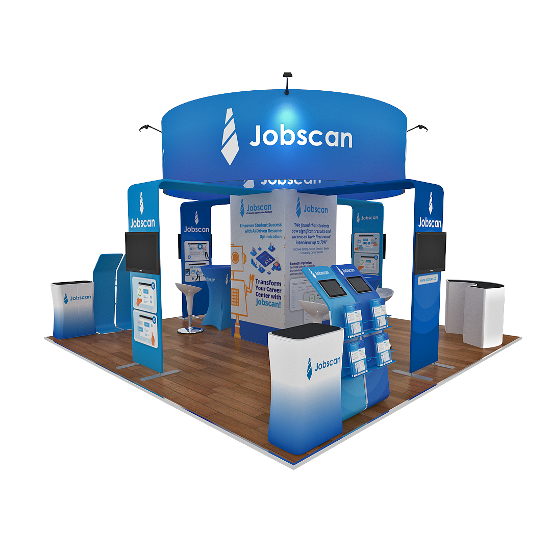 20x20 Ft Trade Show Booth with Round Top- Jobscan