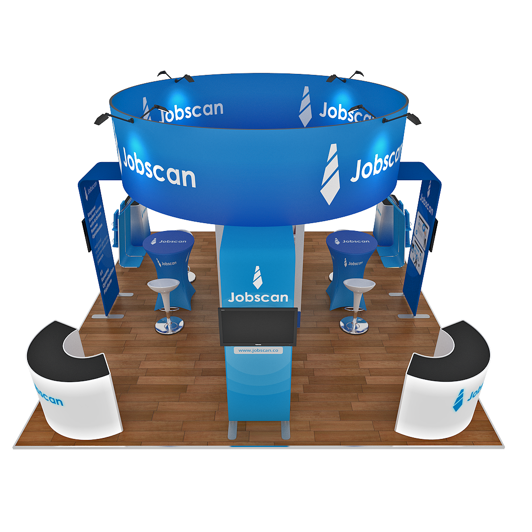 20x20 Ft Trade Show Booth with Round Top- Jobscan