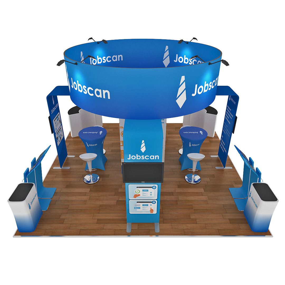 20x20 Ft Trade Show Booth with Round Top- Jobscan