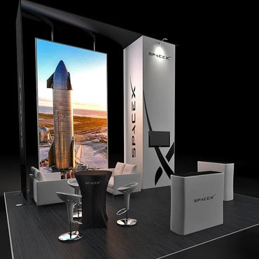 20 X 20 Tension Fabric island Trade Show Booth 12ft - Space X
