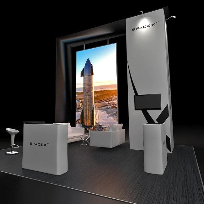 20 X 20 Tension Fabric island Trade Show Booth 12ft - Space X