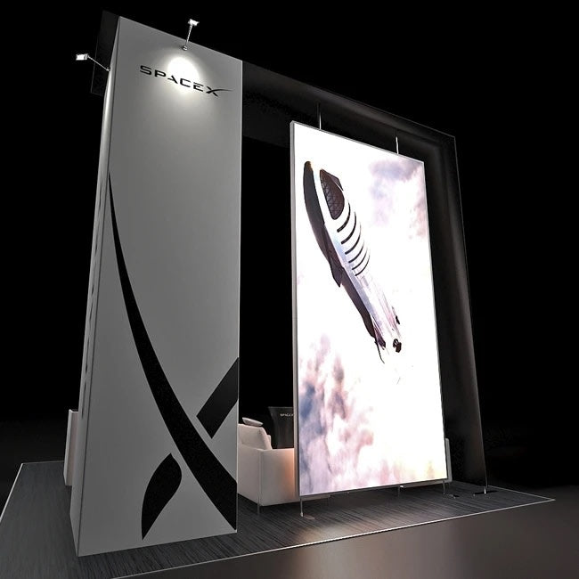 20 X 20 Tension Fabric island Trade Show Booth 12ft - Space X