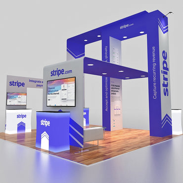 20x20 Custom Tension Fabric Exhibit Booth - Stripe