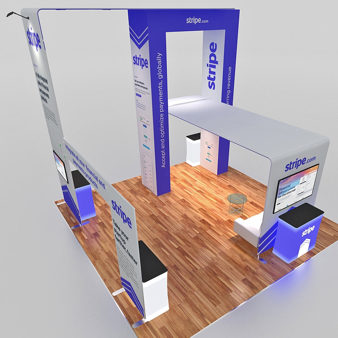 20x20 Custom Tension Fabric Exhibit Booth - Stripe