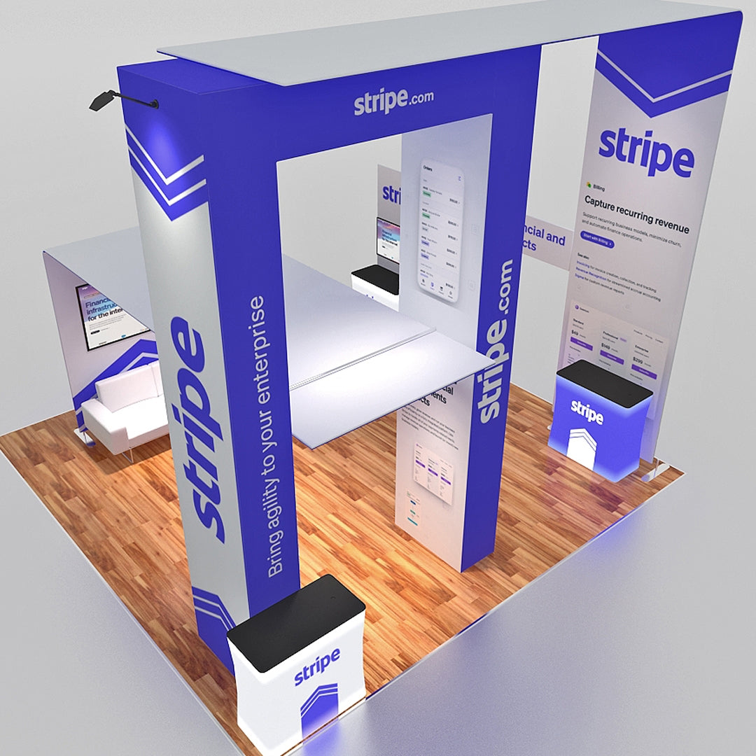 20x20 Custom Tension Fabric Exhibit Booth - Stripe