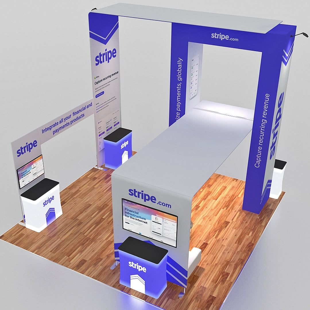 20x20 Custom Tension Fabric Exhibit Booth - Stripe