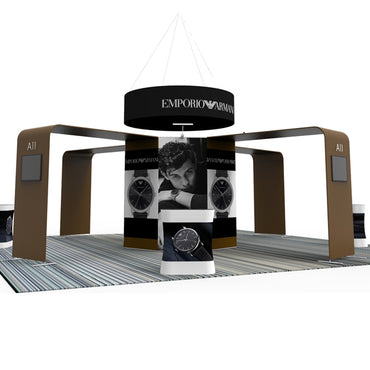 20 X20 Island Tension Fabric Display with Led Waterfalls