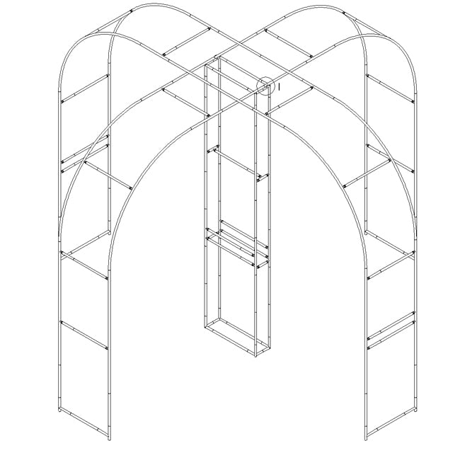 20 X 20 ft Island Booth 16 ft Tall Arch Trade Show Booth
