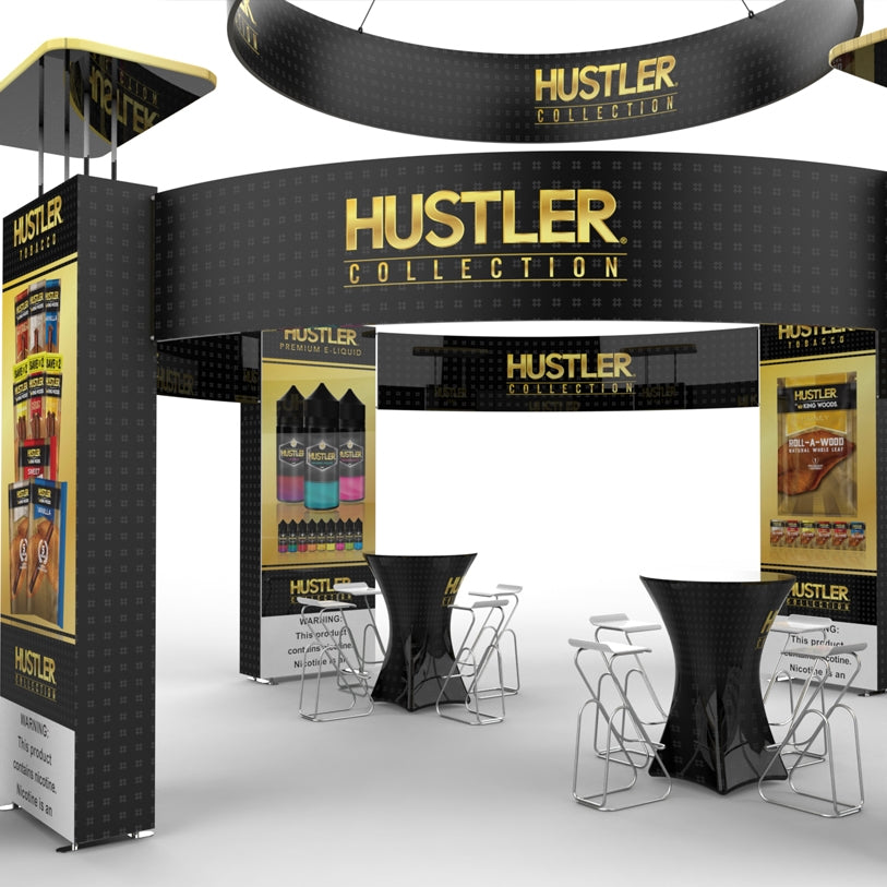 20 X 20 Island Trade Show Booth Kit with Hanging Sign
